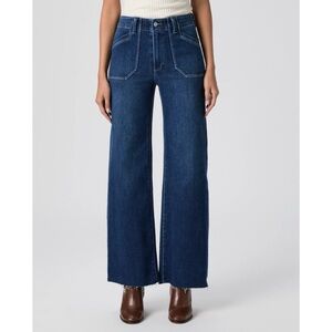 NWT Paige Anessa Wide-Leg Jeans Dark Wash Blue 25 Petite